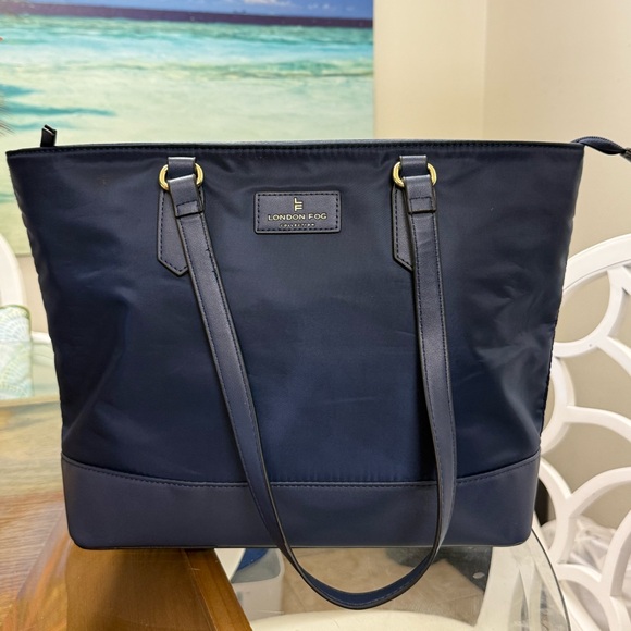 London Fog Midnight Blue Tote NEVER USED - Picture 2 of 5
